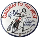 Vintage Harley Davidson Motorcycles Sign - 11 3/4" Gas Pump Porcelain Sign