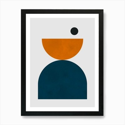 Kreise und Halbkreise in Harmonie Gerahmtes Wandbild Poster Leinwanddruck Bild