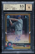 2018 Bowman Draft Gold Refractor 32/50 Cole Roederer BGS 9.5 GEM MINT Auto 00em