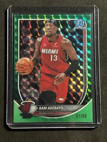 BAM ADEBAYO 2025-26 BOWMAN CHROME GREEN GEOMETRIC REFRACTOR HEAT /99