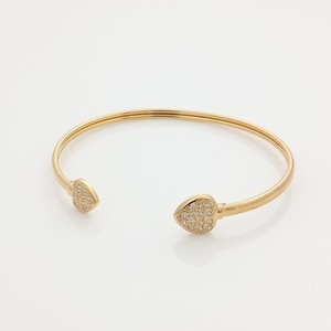 Authentic Goldmasons Twin Heart Open Bangle for Women (18ct Gold Plated)