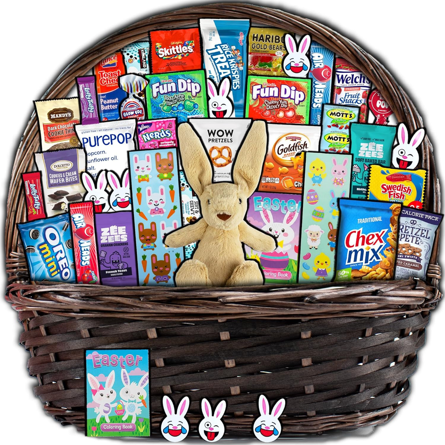Easter Basket Gift (40Ct) - Pre Filled Easter Gift Basket fo