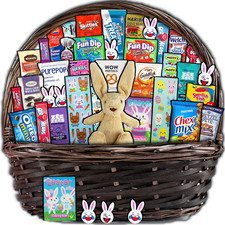 Easter Basket Gift (40Ct) - Pre Filled Easter Gift Basket for Kids and Adults wi