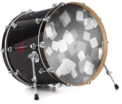 Vinyl Decal Skin for 20'' Bass Kick Drum Head Bokeh Squared Grey