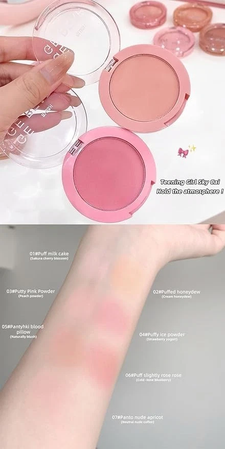 Gege Bear Cheek Glow Blush | Kawaii Soft Pastel Pink Shades | Buildable Powder f - Bild 3 von 4