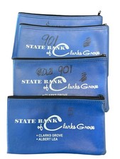 State Bank of Clarks Grove MN Cash Money Bank Deposit Bag LOTTO di 4 Minnesota