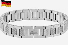 Lacoste Herren Gliederarmband Kette Edelstahl Silber inkl. Box