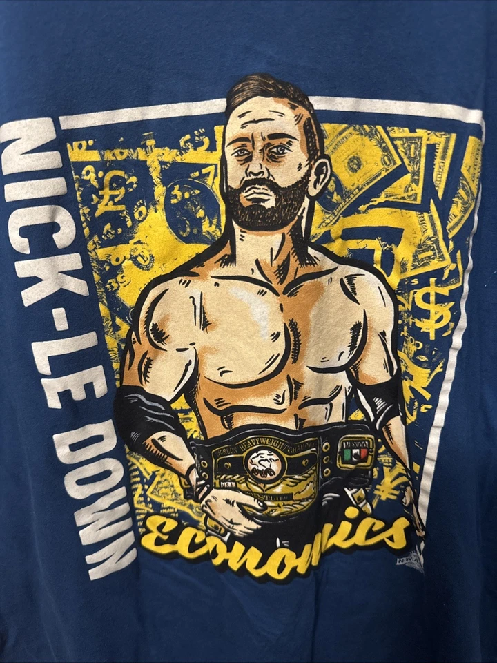 Nick Aldis 衬衫 XL 码 NWA 冲击摔跤 TNA WWE — 第 2/4 张图片