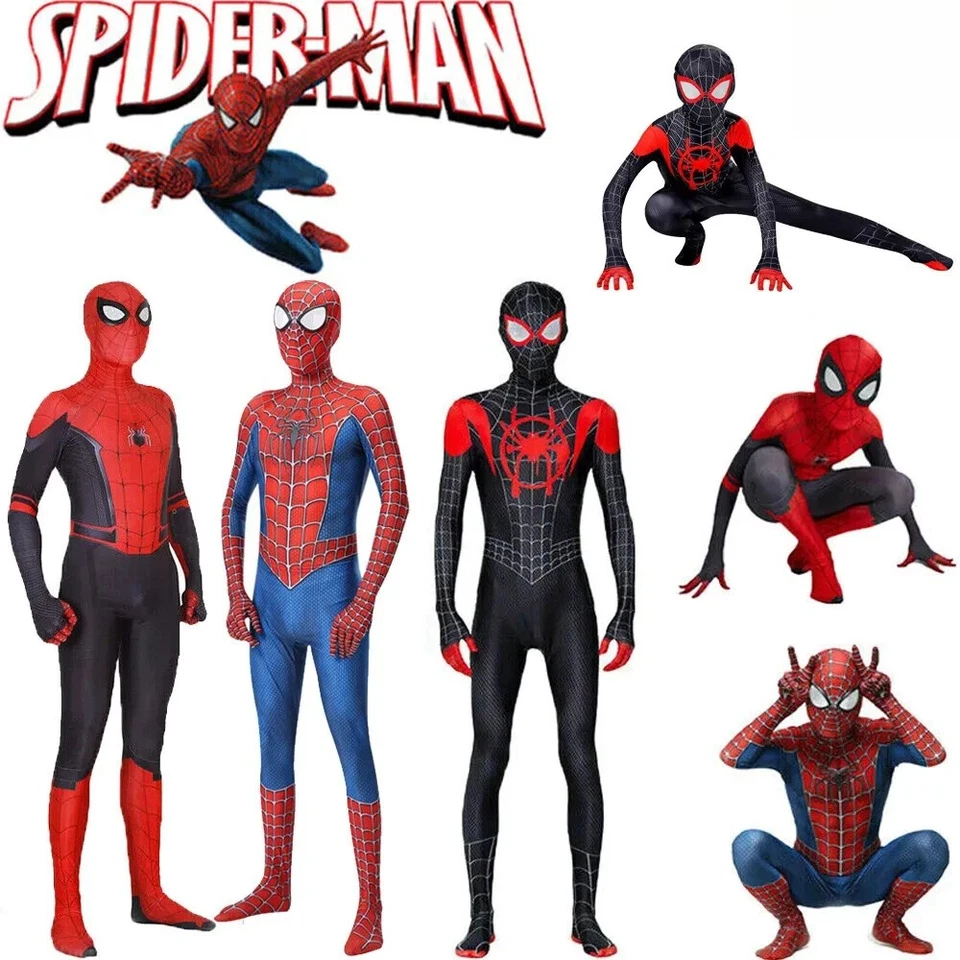 MARKENLOS Spiderman Kostüm Kinder Marvel Spider-man Overall Jumpsuit Spielanzug Cosplay