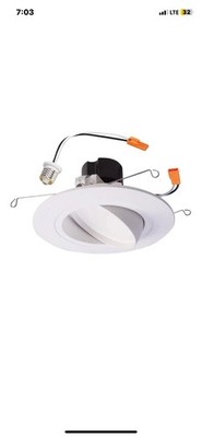 Halo 5 in. / 6 in. 3000K Matte White Recessed LED Gimbal RA5606930WHR - New