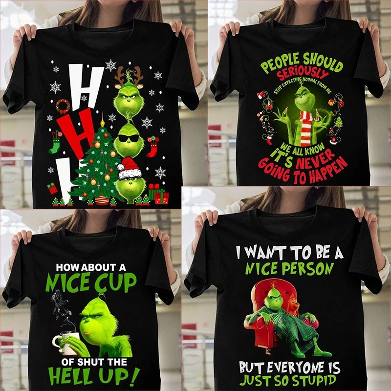 2022 AU LADIES MEN The Grinch T-Shirt WOMEN Christmas Xmas T Tee Grinch TOPS