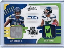 2019 ABSOLUTE #TTM-SS2 GARY JENNINGS JR & TYLER LOCKETT DUAL JERSEY PATCH #29/49
