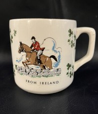 Vintage Carrigaline Pottery FROM IRELAND mug Horse Riding 1st Prize Show Jumping