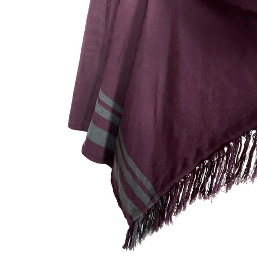 Cabi 3002 Sweater Wrap Cardigan Fringe Draped Wine Maroon Gray Size XS - Picture 6 of 11