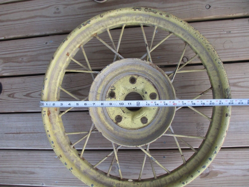 Ford Modelo A 1928 1929 21" pulgadas RUEDA RADIOS CABLE Original 5 orejetas BKPR Foto 2 de 4