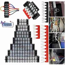 Terminal Dual Row 4/6/8/10 Positions 600V 15A Screw Terminal Block Barrier Strip