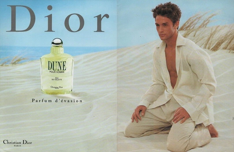 Publicité papier Parfum. Perfume ad. Dior Dune homme 1997 France double page