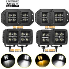 2x35 Cree Led Cube Pods Flush Mount Rear Bumper Driving Fog Offroad Amber Drl 2x35 Cree Led Cube Pods Flush Mount Rear Bumper Driving Fog Offroad Amber Drl