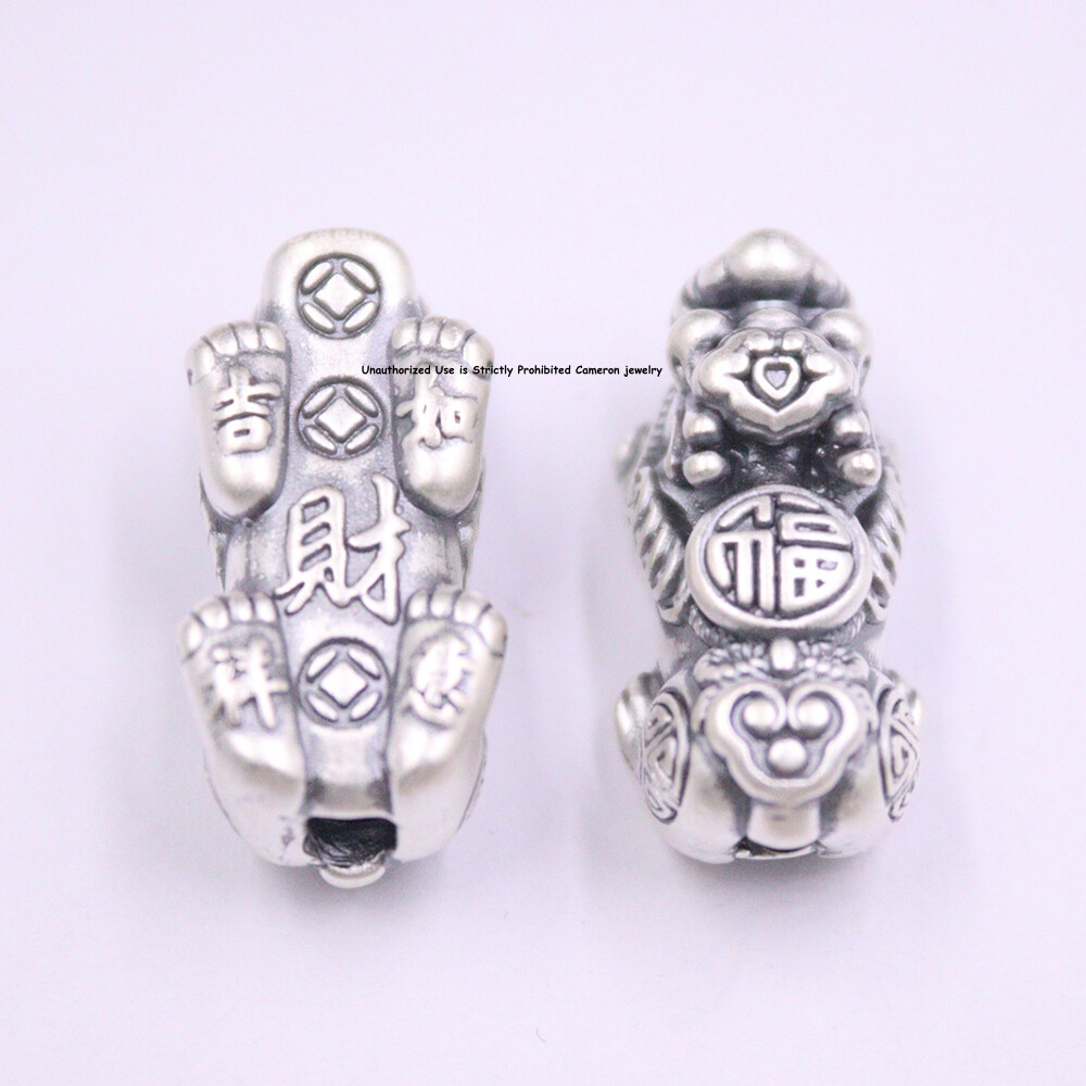 1pcs Pure 999 Fine Silver S999 Men Women Ruyi Dragon Pixiu