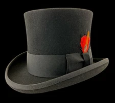 Top Hat  Wool Felt Victorian Steampunk Mad Hatter Cosplay Red Black Purple Gray