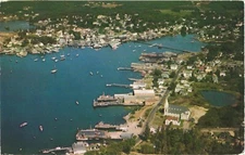 One of Loveliest Seacoast Village, Air View of Boothbay Harbor, Maine Postcard
