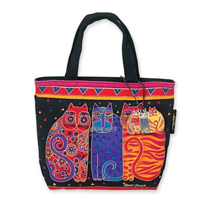 Handbag small Laurel Burch LB774 Feline Friends. Nuevo con la etiqueta. Negro