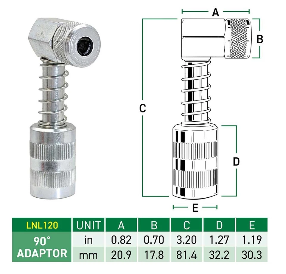 LockNLube 90 degree Grease Coupler Adapter - Image 2 of 4