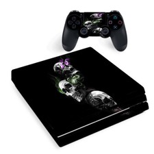 PS4 Pro Console Skins Decal Wrap ONLY - glowing Skulls in Smoke
