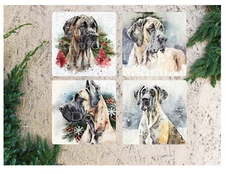Great Dane themed neoprene drink coasters, set of 4, CHOICE, absorbent, Dogs