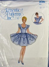 Authentic Patterns Inc 326 Ladies Square Dancing Dress Size 12-14-16