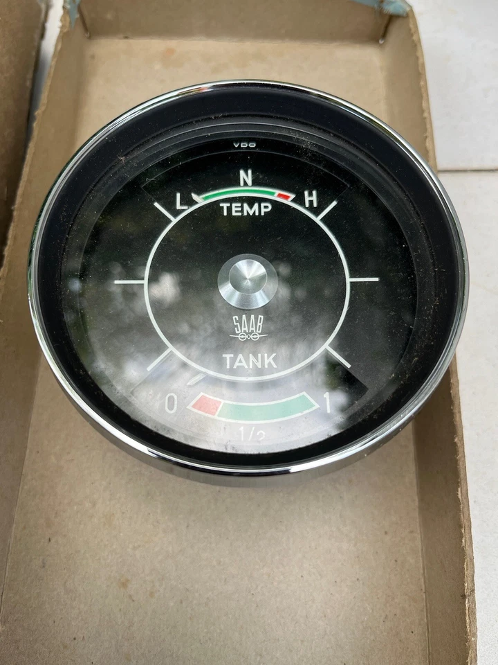 Reloj de combustible/temperatura SAAB 96/99 1969 a 1975 N.O.S Foto 3 de 4