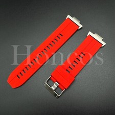 Red Silicone Rubber Watch Strap Band Fits for Tissot PRX Quick release Adapter