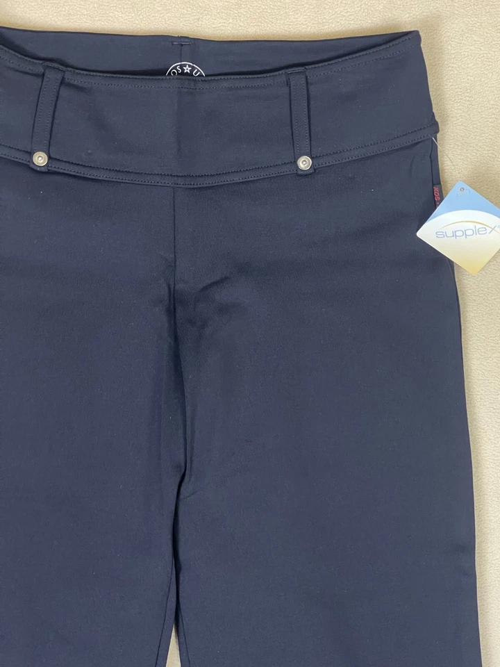 KOS США женщин L спортивные штаны расклешенный ноги середины подъема черный эластичной без карманов новый с Ярлыками - Изображение 2 из 4