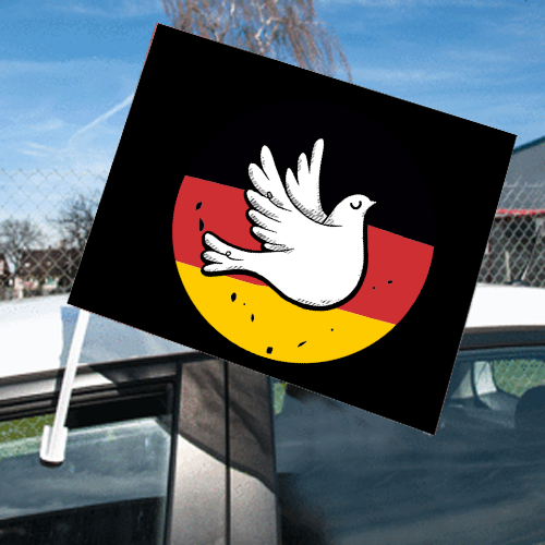 Friedenstaube Deutschland Schwarz Rot Autoflagge Fahne Flag Nicht Nur 