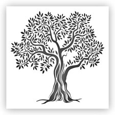 Tree with Leaves 1 Stencil - Choose a Size - Laser-Cut Reusable Plastic