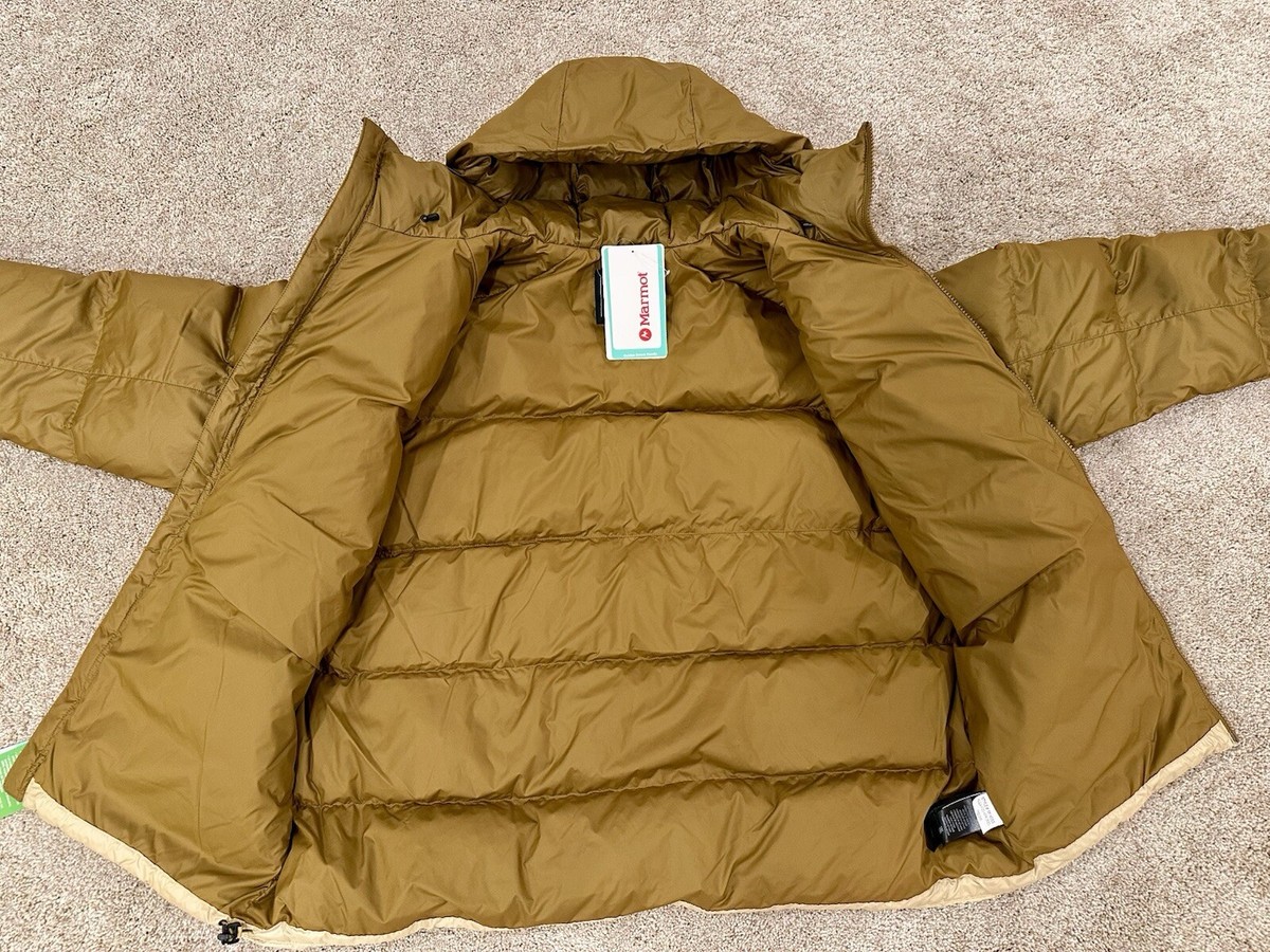 Marmot Guides Down Hoody Puffer Jacket Hazel/Light Oak NEW Marmot Guides Down Hoody Puffer Jacket Hazel/Light Oak NEW