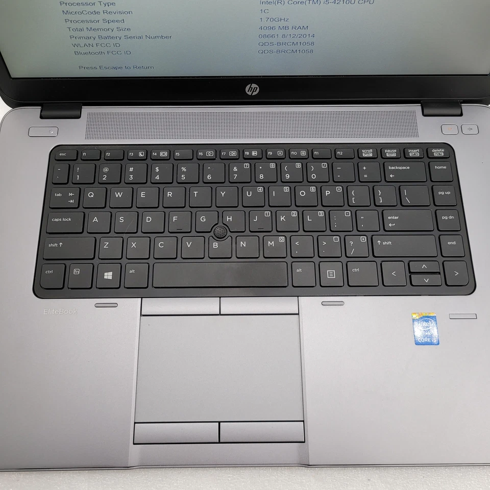 HP EliteBook 750 G1 Core i5 4210U 1,7 GHz 4 GB de RAM sin disco duro 15,6" ***Arranque a la Bios Foto 2 de 4
