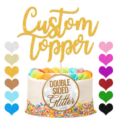 Personalised Cake Topper Happy Birthday Decoration Customized Any Word Age Name