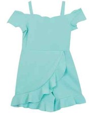 RARE EDITIONS Big Girls Textured Faux Wrap Romper Mint Size 16