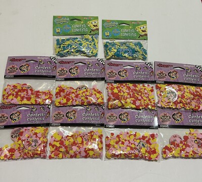 8 PowerPuff Girls Party Confetti & 2 Sponge Bob !! New #S2