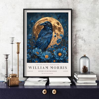 William Morris Druck, Morris Ausstellungsposter, Blue Collection Raven (47e)