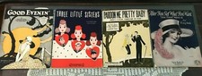 4 VINTAGE SHEET MUSIC LOT 1920-1942 Beautiful Lady