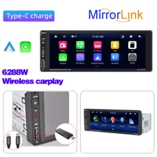 Car Radio 1 Din 6.9" Bluetooth Wireless Carplay Android Stereo RDS Touch Screen