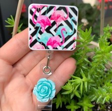 Cute Flamingo Nurse Badge Holder/Reel ID Card Holder Medical Nurse RN