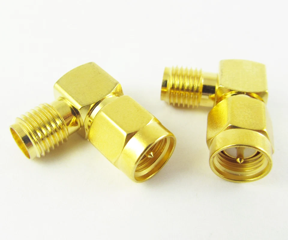 10x SMA Male to SMA Female Right Angle RF Coaxial Adapter Connector Gold Plated - Image 4 of 4