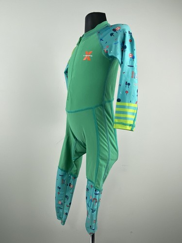 Full Body Swimsuit Unisex One Piece Rash Guard Green Size S, 3-4 Y - Picture 3 of 6