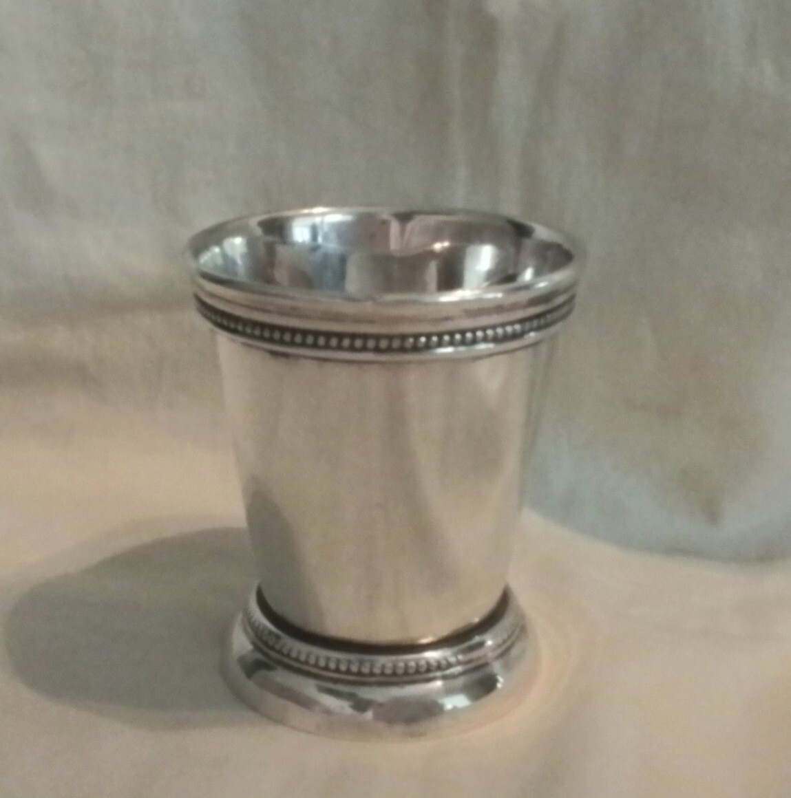 Vintage Towle Silversmith Silver Plated Mint Julep tapered Beaded cup