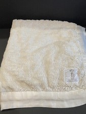 Little Giraffe Plush Luxe Faux Fur White Baby Girl Blanket Satin Trim 34 X 28 G2
