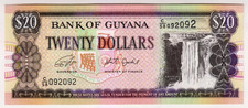1996 Guyana 20 Dollars 092092 UNC Paper Money Banknotes Currency