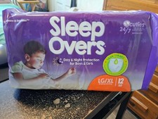 Cuties eNanny Sleep Overs LG/XL Case of 4 Pks of 12. Skin Smart Day/Night Protec
